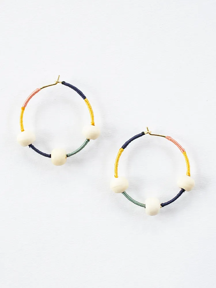 Threaded Hoop Earrings - Multi