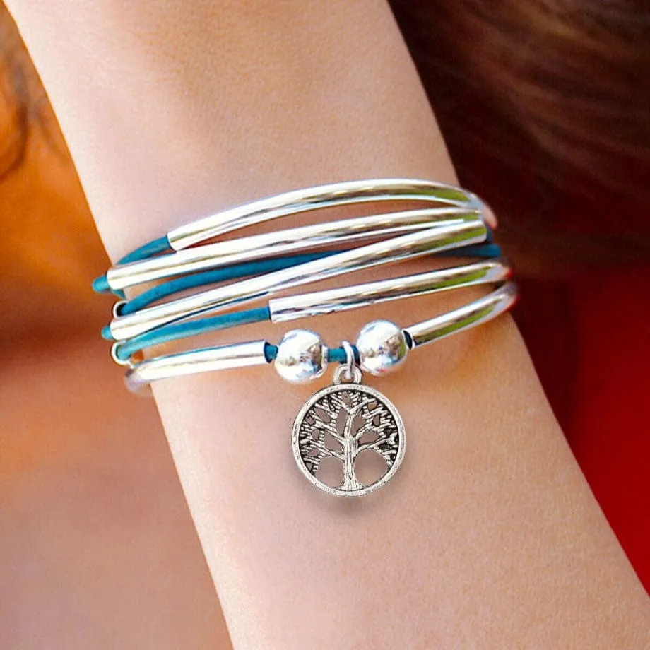 Tree of Life Charm Open Silver