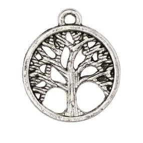 Tree of Life Charm Open Silver