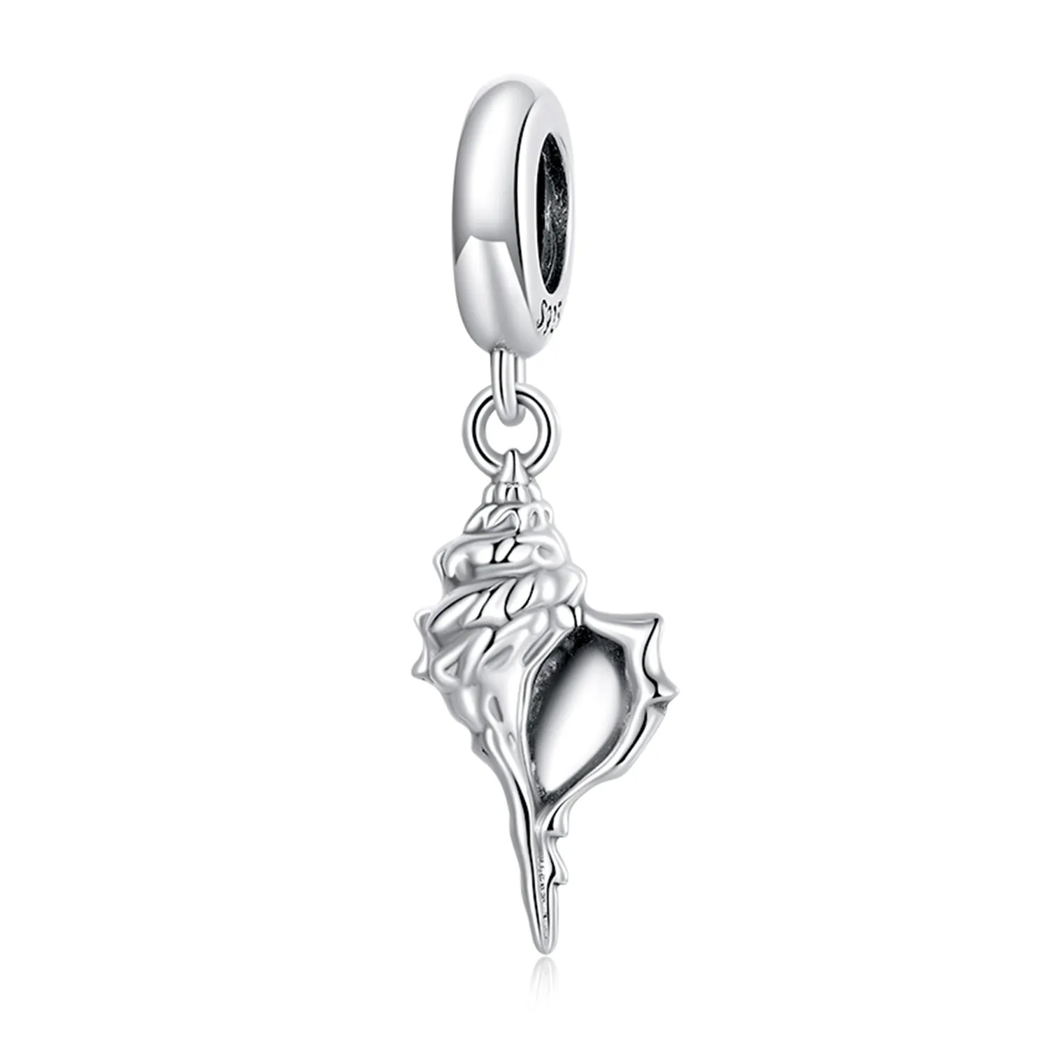 Tulip Seashell Charm 925 Sterling Silver