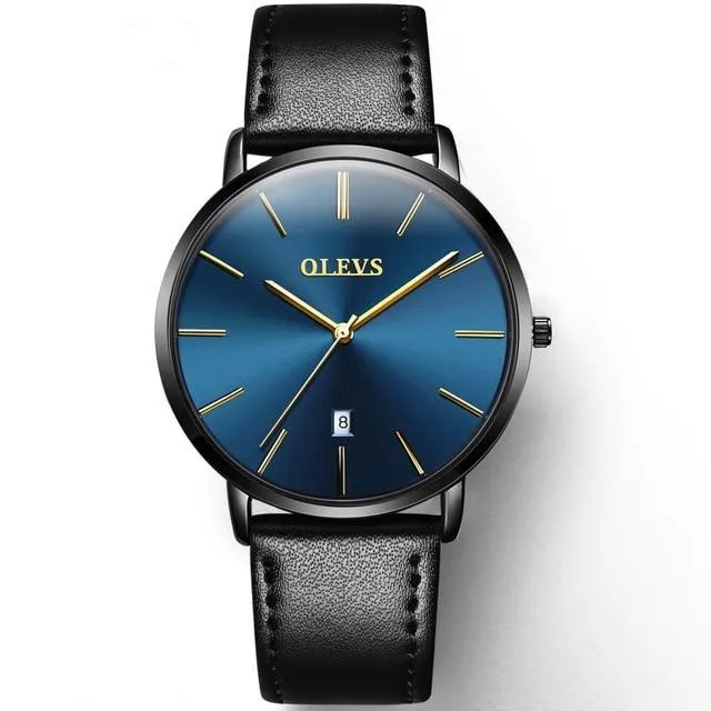 Ultra thin Fashion Wristwatch - Waterproof Leather Watchband
