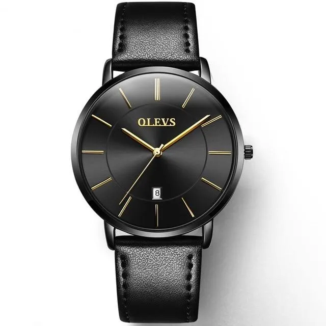 Ultra thin Fashion Wristwatch - Waterproof Leather Watchband