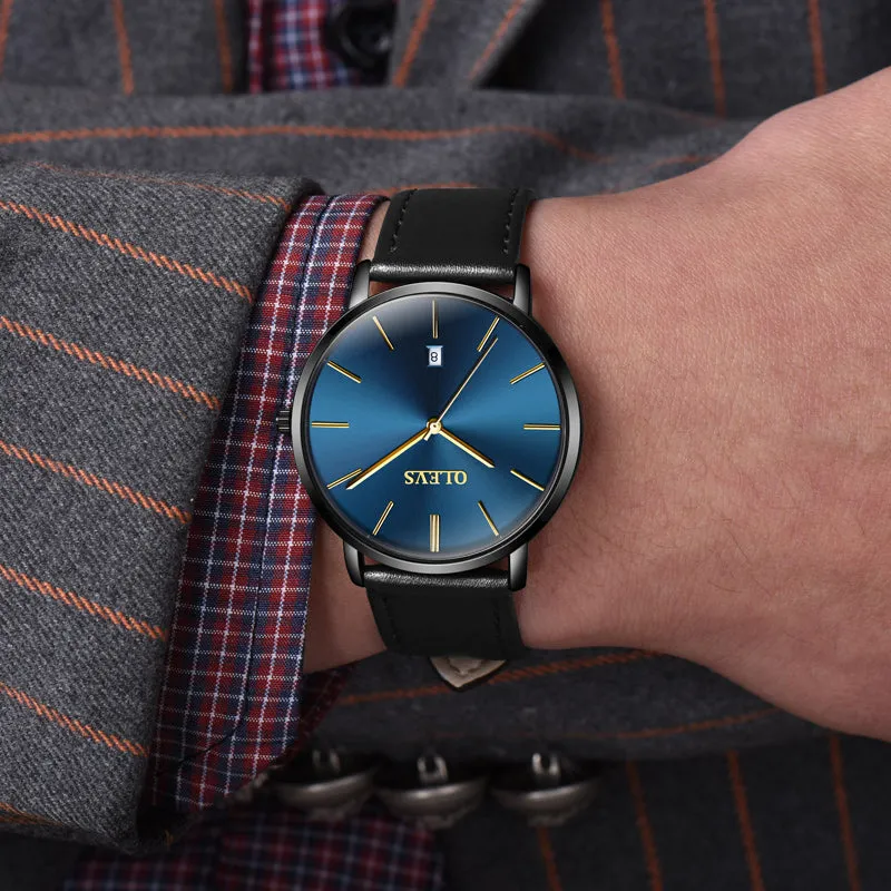 Ultra thin Fashion Wristwatch - Waterproof Leather Watchband