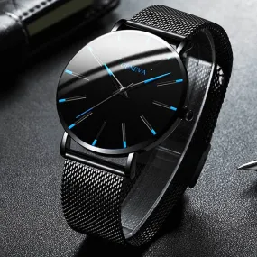 Ultra Thin Men Watches Mesh Belt Quartz Watch