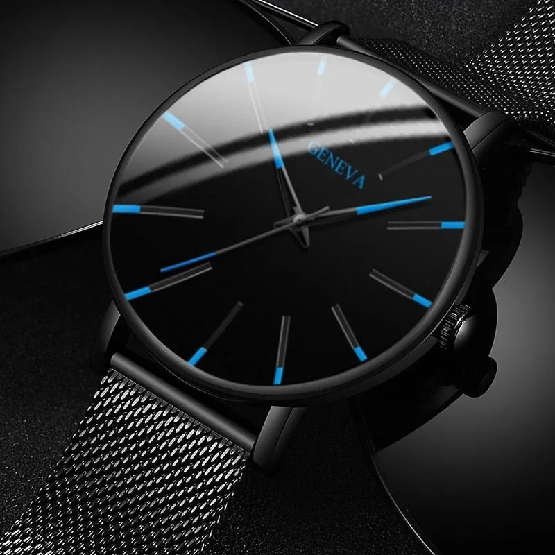 Ultra Thin Men Watches Mesh Belt Quartz Watch