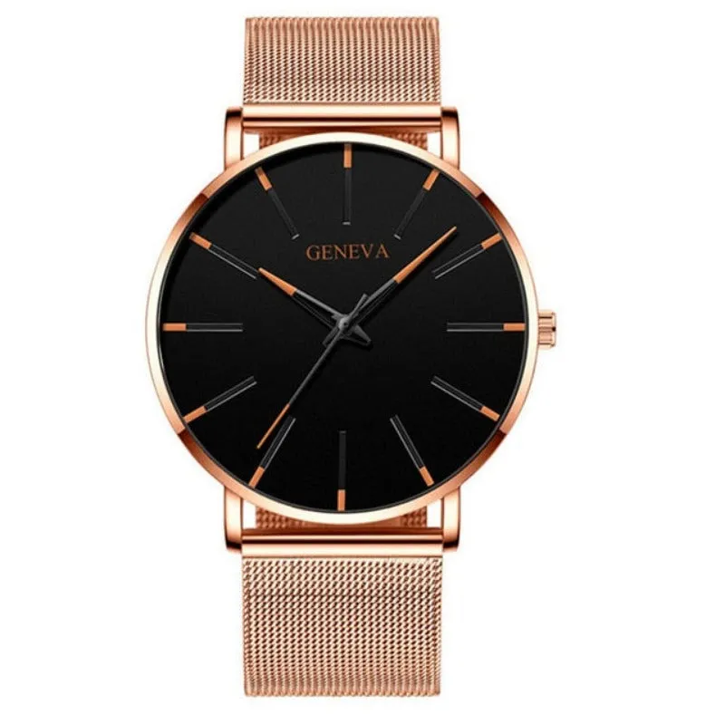 Ultra Thin Men Watches Mesh Belt Quartz Watch
