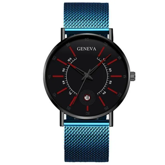 Unisex Ultra Thin Stainless Steel Mesh Band Watch