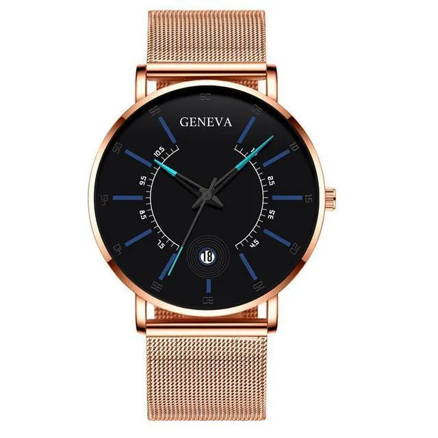 Unisex Ultra Thin Stainless Steel Mesh Band Watch