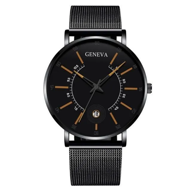 Unisex Ultra Thin Stainless Steel Mesh Band Watch