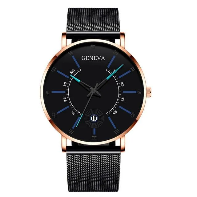 Unisex Ultra Thin Stainless Steel Mesh Band Watch