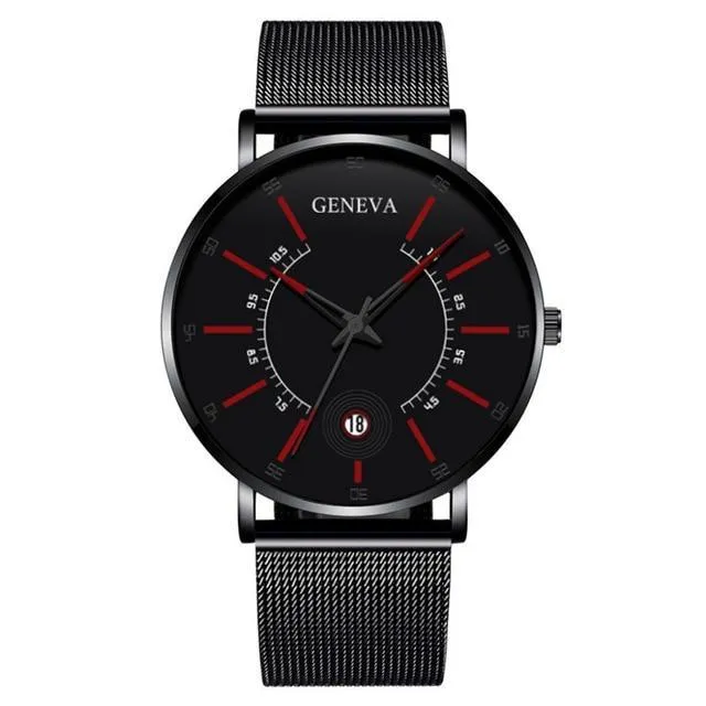 Unisex Ultra Thin Stainless Steel Mesh Band Watch