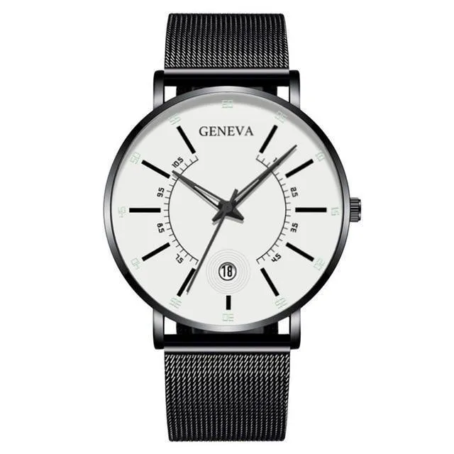 Unisex Ultra Thin Stainless Steel Mesh Band Watch
