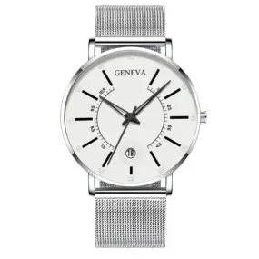 Unisex Ultra Thin Stainless Steel Mesh Band Watch