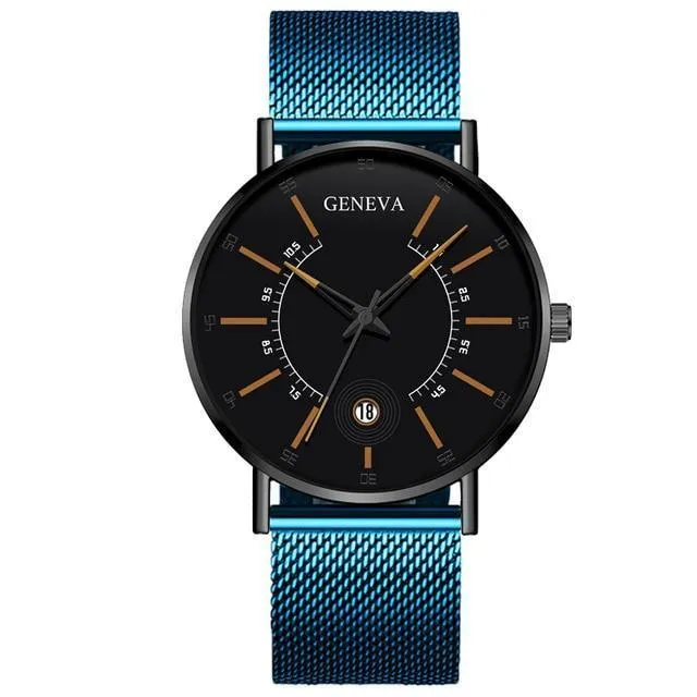 Unisex Ultra Thin Stainless Steel Mesh Band Watch