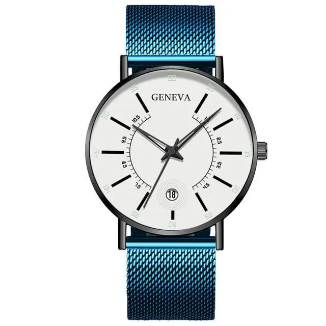 Unisex Ultra Thin Stainless Steel Mesh Band Watch