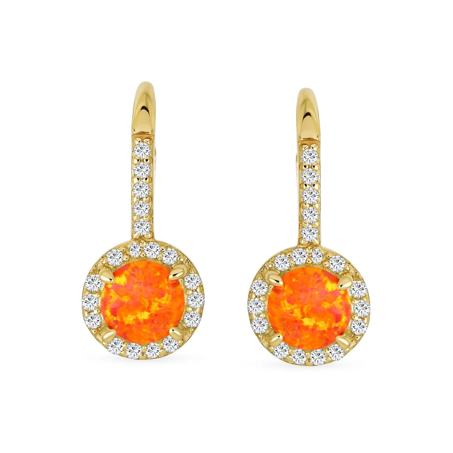 Vintage Dangle Gemstone Earrings CZ Halo Opal Rose Gold Sterling Silver