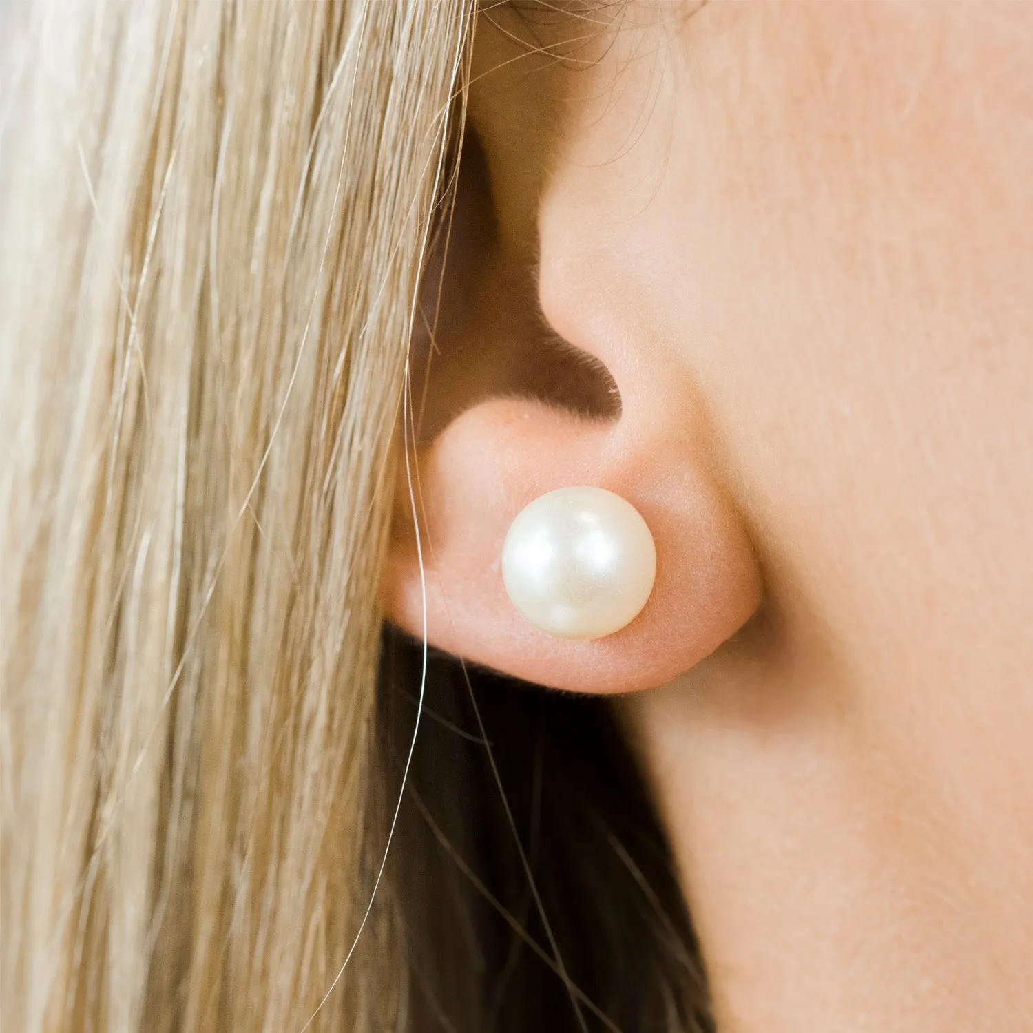 White Pearl 10mm Stud Earrings